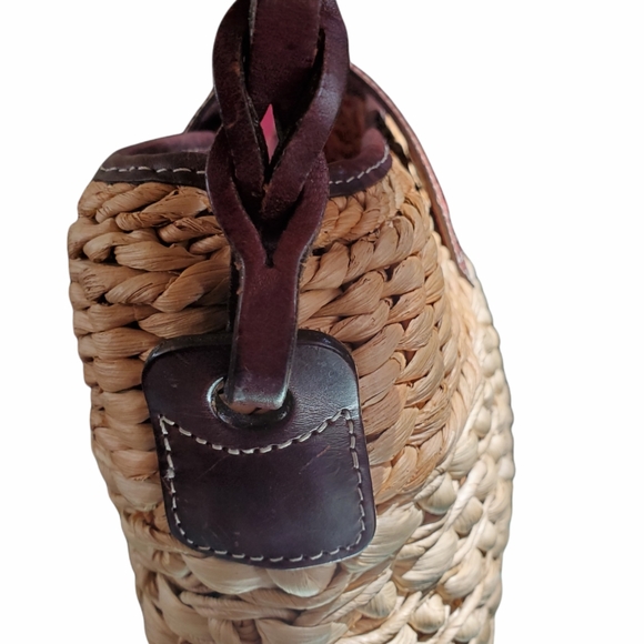 Vintage Brighton Sadie Weave Two - Tone Straw Bag - Picture 4 of 9